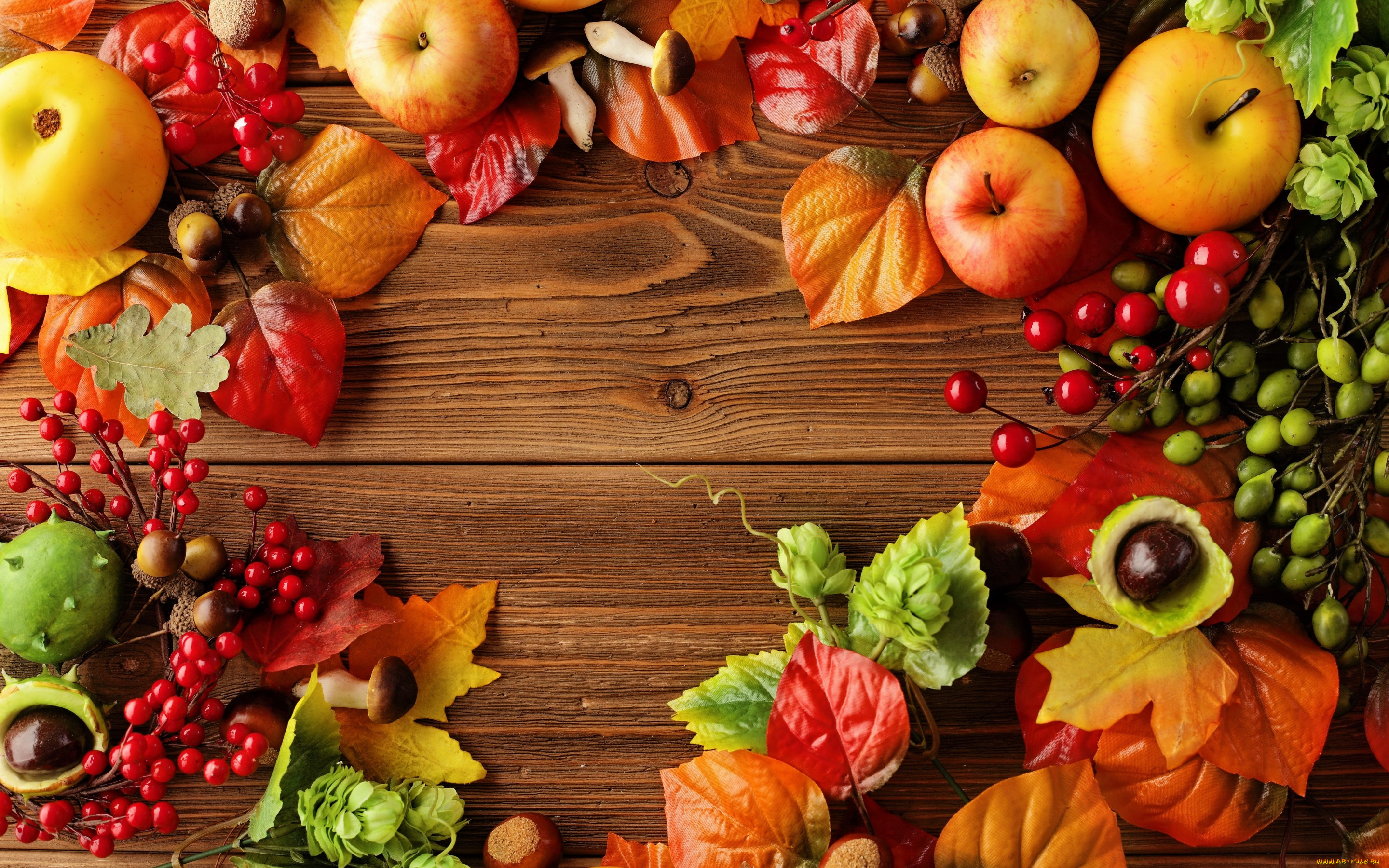 , ,  ,  , autumn, leaves, berries, still, life, harvest, fruit, apples, , , , 